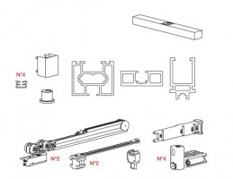 TERNO Universal Evolution set for sliding doors 3000x1500mm silver