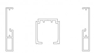 TERNO Universal guide set for 1 door 2400mm silver