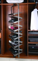 StrongWire rotating shoe rack, 6 shelves, brown