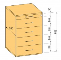 K-BBP container 4+1, roller bearing slide Strong