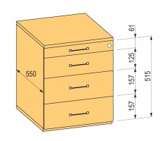 K-BBP container 3+1, roller bearing slide Strong