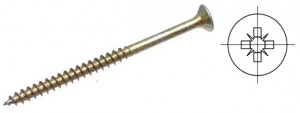 StrongFix Screw PZ 4x90/50 with countersunk head partial thread yellow zinc PZ2