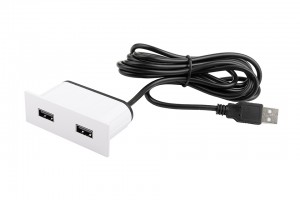 VersaPick, 2x USB, rectangle, white matt RAL 9003, zamac