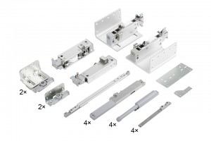 StrongLine Planio set for 2 solid leaves with damping, including 8 dampers, 80kg