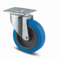 TENTE Swivel castop 3470 softened tread, O 100 mm, without brake, blue