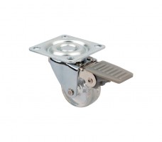 StrongCastors Castor TOP-E, diameter 35 mm, transparent clear, with brake