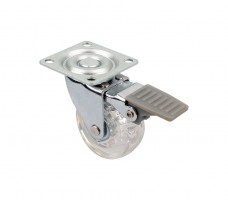 StrongCastors Castor TOP-E, diameter 50 mm, transparent clear, with brake