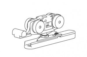 TERNO-Vetro 40 upper trolley right art.1634/T-DX