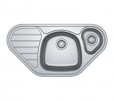 FRANKE Corner sink SKX 651 E 960 x 500mm stainless steel