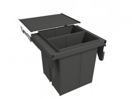 GOLLINUCCI Sorter 580 EVO, 600 mm, 2x40l, gray, incl. drawers and lid