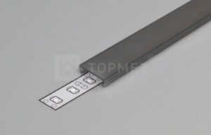 StrongLumio cover strip for LED profiles clip-on black 1000mm