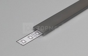 StrongLumio cover strip for LED profiles clip-on black 4000mm