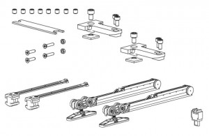 TERNO Vetro 40 Drag fittings set for the last glass door 80kg with damper