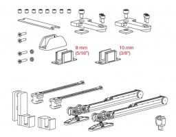 TERNO Vetro 40 Drag fittings set for the first glass door 80kg with damper