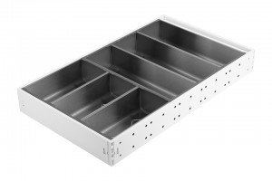 StrongMax cutlery tray complete set H=500, W=276mm white, cups included 3+3
