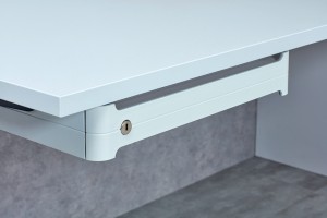 BBP Drawer under the OrgaWork table including full extensions, white finish
