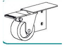 TERNO trolley with brake on the right art. 306/D chrome
