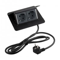 LEGRAND Pop-up v2, 2 x electric socket 230 V Schuko black mat