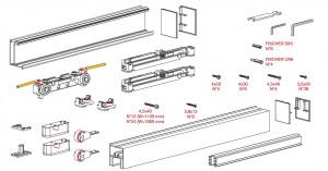 TERNO Magic2/1100 Uni fittings with damping, 40kg, 38 - 40mm, silver