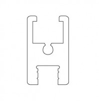 TERNO Living Top Vetro upper fixing strip anodized silver 3m