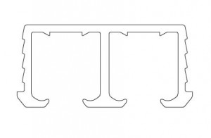 TERNO Living Top Vetro upper line double anodized silver 2m