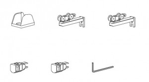 TERNO Living Top Vetro fittings set for inset glass doors 15kg 2x brake