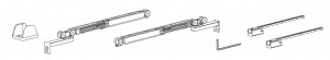 TERNO Living Top Vetro fittings set for inset glass doors 15kg 2x silencer