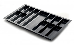 Cutlery tray Classico Kristall softTouch 90 (822 x 474 mm) black