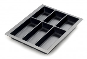 Cutlery tray Classico Kristall softTouch 45 (372 x 474 mm) black