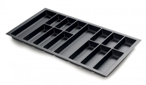 Cutlery tray Classico Kristall softTouch 100 (922 x 474 mm) black