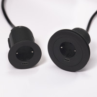VersaTag 1x 230V, 1x USB-A, black, Schuko