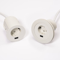 VersaTag 1x 230V, 1x USB-A, white, Schuko