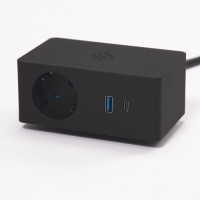 VersaQ 1x 230V, USB A+C 5V black, Schuko