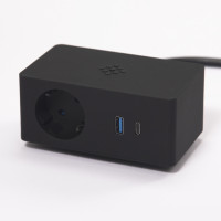 VersaQ HUB 1x 230V,1x RJ45,USB A+C 5V,1x HDMI,QI charging support,black,Schuko