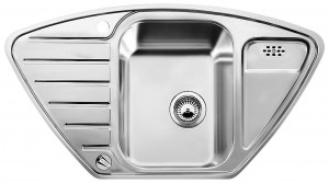 BLANCO 516277 Sink Lantos 9 E-IF stainl.steel brushed with outflow remote contr.