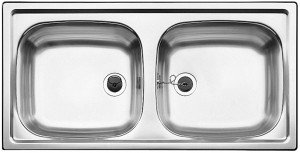 BLANCO 500372 Sink Top EZ 8x4 stainless steel natural gloss without eccentric