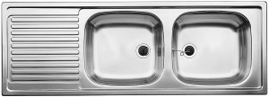 BLANCO 500374 Sink Top EZS 12x4-2 stainl. steel natural gloss without eccentric