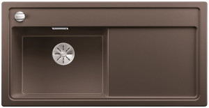 BLANCO 523933 Sink Zenar XL 6S-F coffee InFino with eccentric Silgranit PuraDur