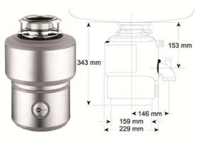 BLANCO 513448 Shredder M 200 Evolution-ISE, with tire switch/chrome