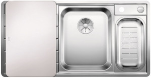 BLANCO 522104 Sink Axis III 6S-IF stainl. steel silk gloss InFino with eccentric