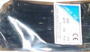 Tightening tape 3.6x370mm black, pack of 100 pcs