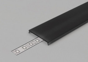 StrongLumio cover strip for LED profiles 14 clip-on black 1000mm