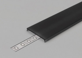 StrongLumio cover strip for LED profiles 14 clip-on black 2000mm