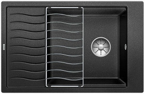 BLANCO 525883 Sink Elon XL 6 S black without eccentric Silgranit PuraDur