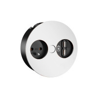 BACHMANN 931.232 Twist USB, 1x 230V, 1x USB-A double charger, white mat