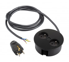 BACHMANN 931.152 Twist, 2 x electric socket black matt