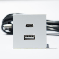 VersaPick, 1x USB A/C, square, white matt RAL 9003