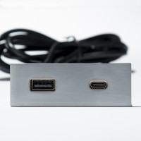 VersaPick, 1x USB A/C, rectangle, stainless steel