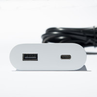VersaPick, 1x USB A/C, oval, white matt RAL 9003