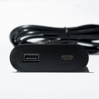 VersaPick, 1x USB A/C, oval, matt black